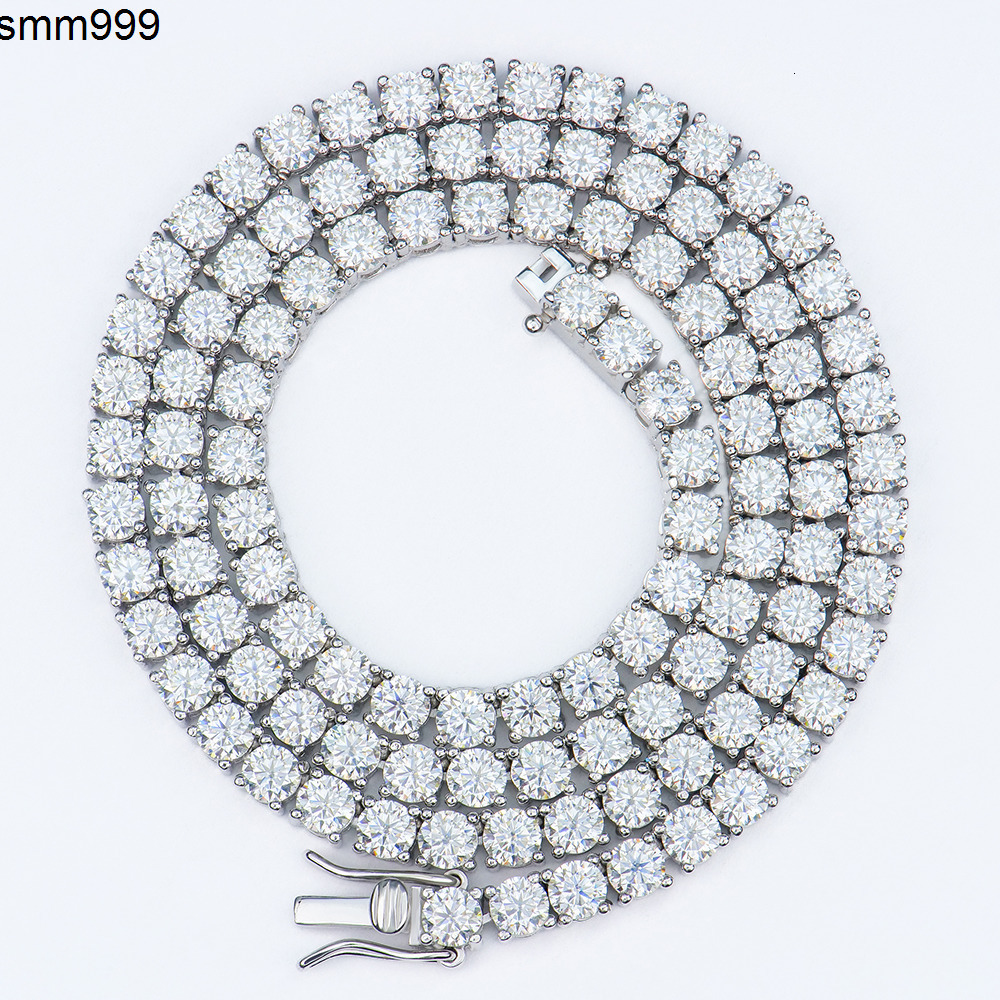 Xingyue 4mm Wholesale Men Women Hip-hop Jewelry 925 Sterling Silver Gra Vvs Mossanite Moissanite Diamond Tennis Chain Necklace