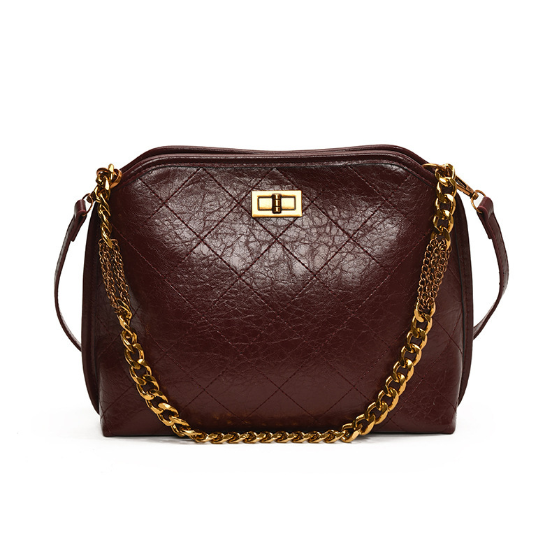 designer High-End Chain Quilted Chain Bucket Bag 2025 Winter New Fashion Handbag Shoulder Crossbody Bag for Women