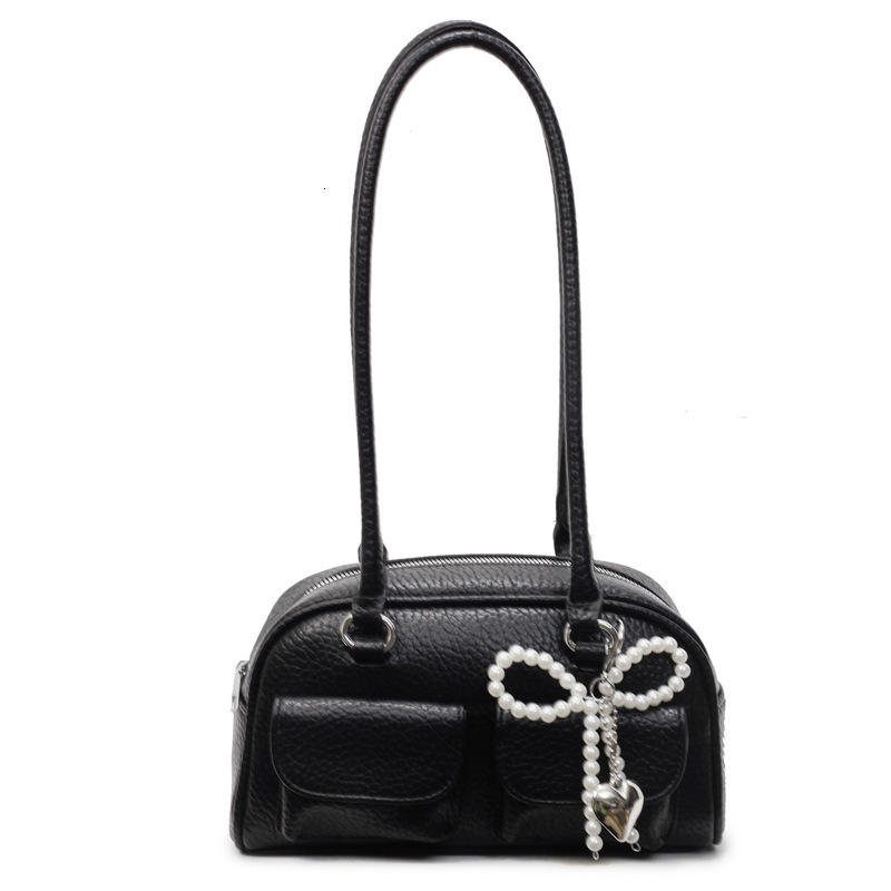 designer Korean Style Niche Design Underarm Boston Bag 2025 New Simple Handheld Bowling Bag Large Capacity Shoulder Bag