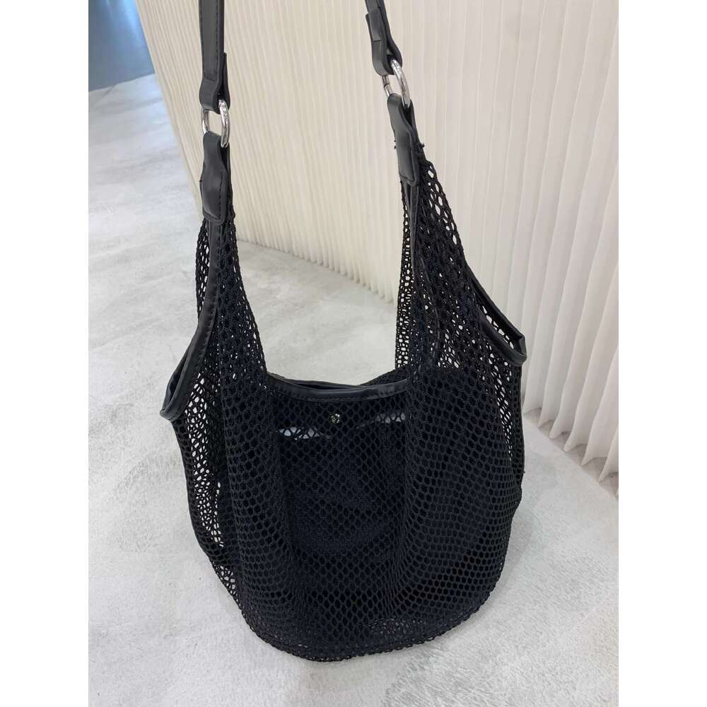 New Hollow Mesh Large Capacity Mother Daughter Tote for Women Summer Beach Casual Shoulder Bag