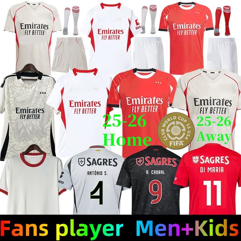 24 25 26 BeNfIcAs Soccer Jerseys DI MARIA PAVLIDIS NERES KOKCU 2025 2026 Football Shirts Fans Player Version JOAO VEVES AURSNES ROLLHEISER Men Kids Kits Uniforms