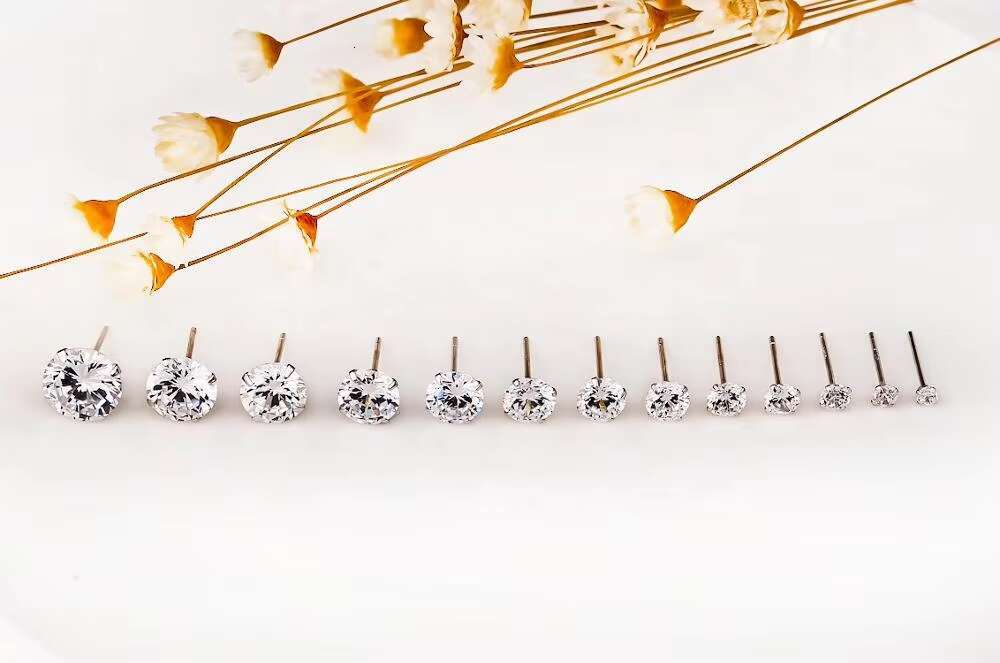 925 pure silver ladies 3mm to 10mm moissanite earrings