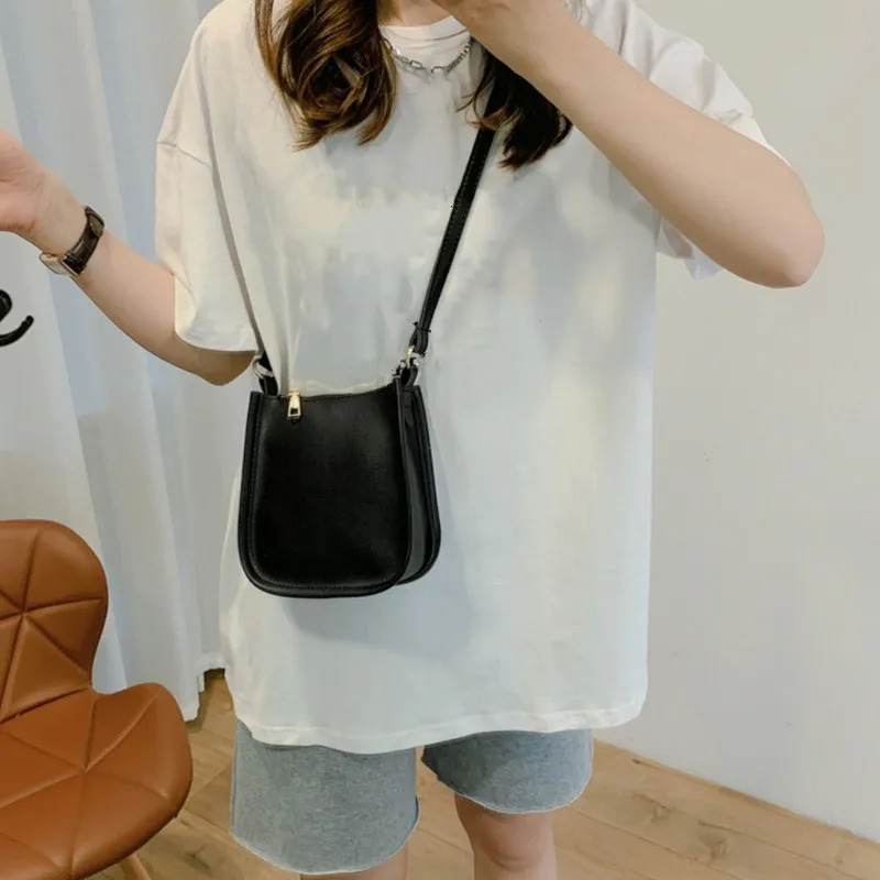 Women Simple Crossbody Phone Bag Casual PU Leather Shoulder Bag Female Solid Color Daily Shopping Handbag with Zipper Closure 250606