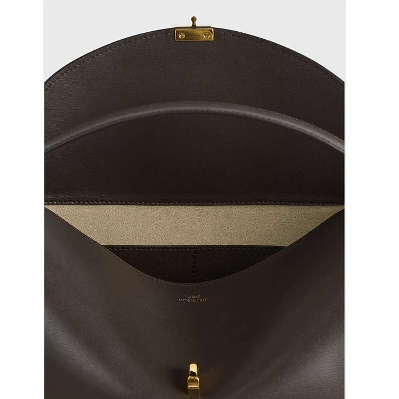 Design Sense Women's Autumn Winter Bark Brown T-shaped Lock Texture Leather Clutch Shoulder Bag 2025 New Elegant Unique Style