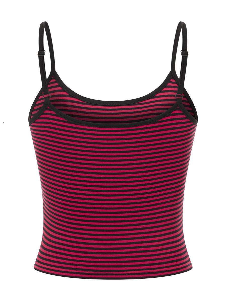 Striped Spaghetti Strap Tank Top for Womensleeveless Camisole Summer Fashion Streetwear Casual Tops Trendy Stripe Patterned