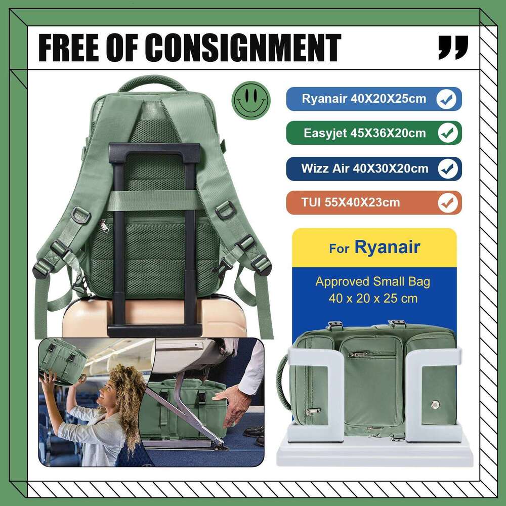 Multifunction Waterproof Travel Shoe Storage,Business Flight Approved Backpack Ryanair 40X20x25,Laptop Hand Lage Bag