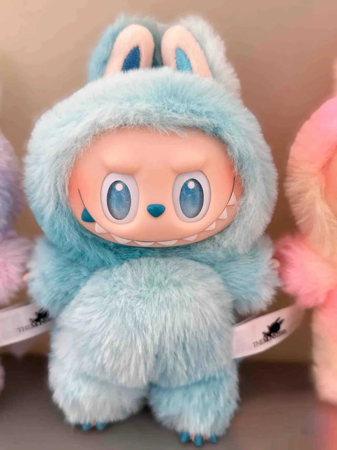 For Labubu Doll Blind Box The Monsters Face Macaron Heartbeat Enamel PVC Figurine Tabletop Ornament Kawaii Kid Birthday GiftsXJ250607