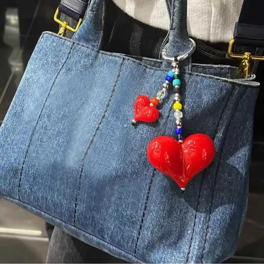 Fashion Bag Charm Bag Hanging Decors Love Bag Amulet Love Bead Chain Decoration Ornaments Trendy Beads Chain For Key Bags 1PC XJ250607
