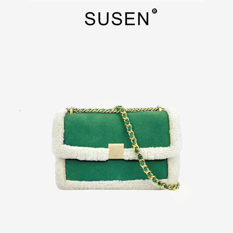 Jellycat small fragrant style new lamb wool splicing bag design versatile contrast color high-grade hand-held messenger bag birthday gift bag