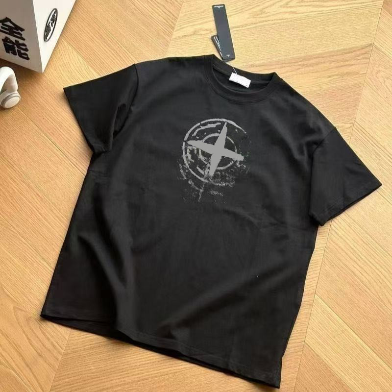 Designer t shirt one lens glasses sweatshirt and mobile badge casual short-sleeved pullover designer shirts men's luxury O-collar pullover clothing Asian Size S-5XL