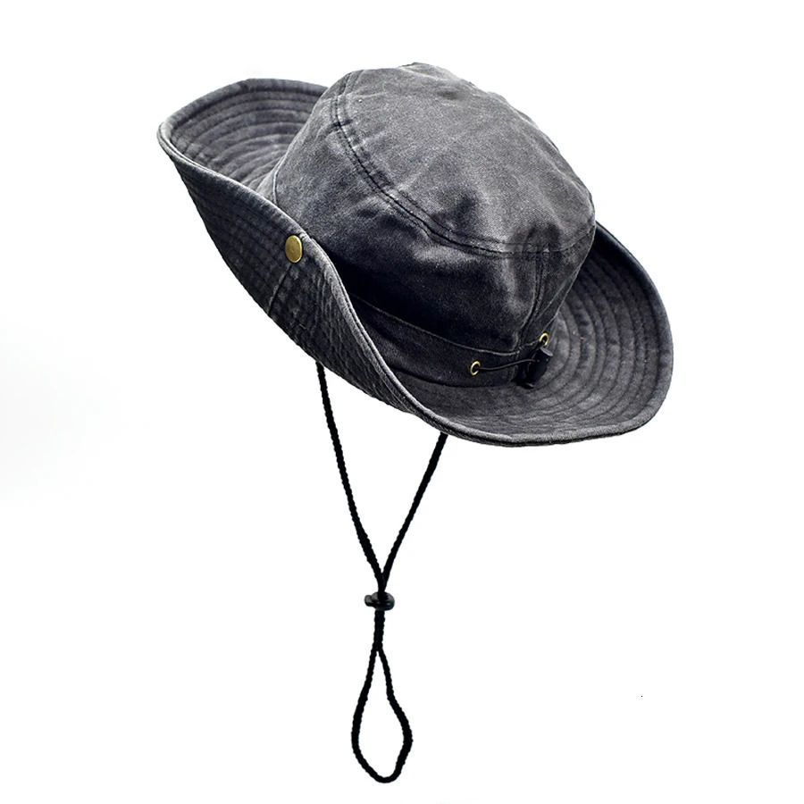 Fashion Women Men Washed Denim Solid Vintag Bucket Hats Lady Male Spring Summer Autumn Panama Fisherman Cap Hat For Women Men 250606