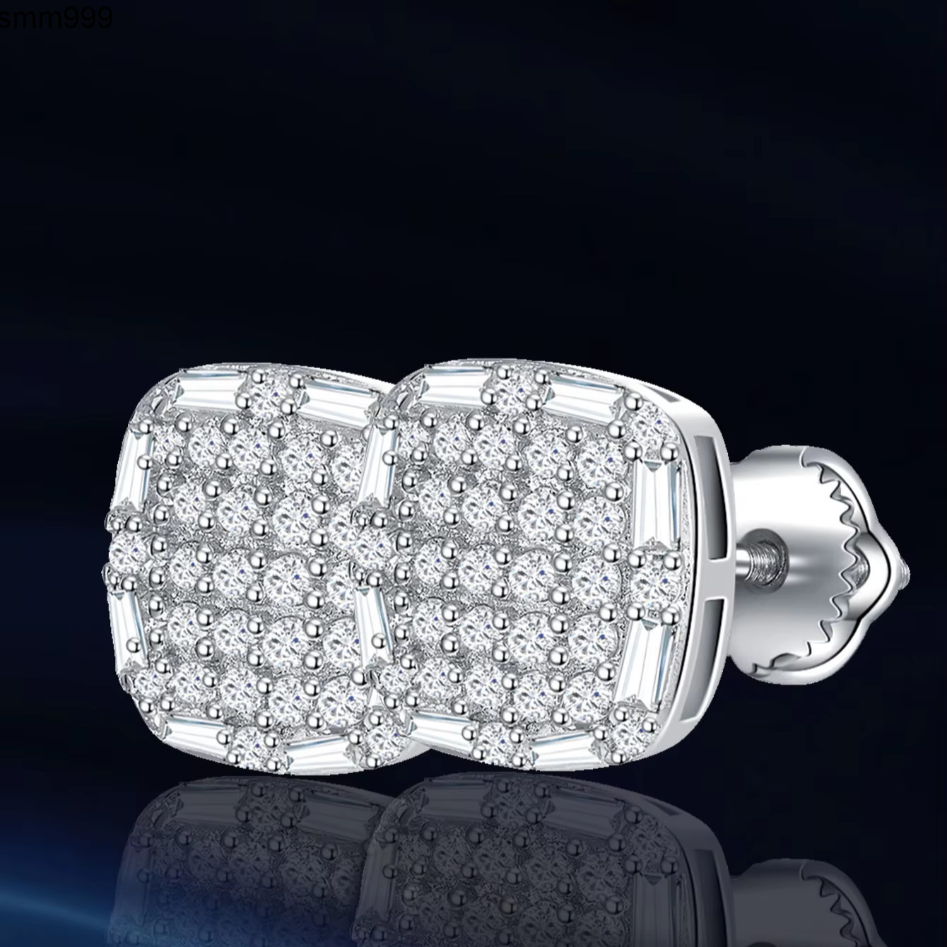 925 Sterling Silver VVS Moissanite Earrings Iced Brilliant Cut Diamond Stud Men Women Fine Dangle VVS Moissanite Diamond Earring