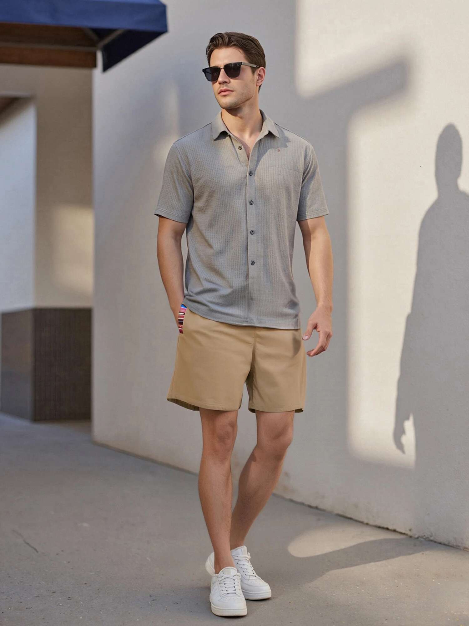 Mens Lightweight Drawstring Shorts with Pockets Breathable Casual Solid Color Elastic Waistband Joggers for Gym Beach