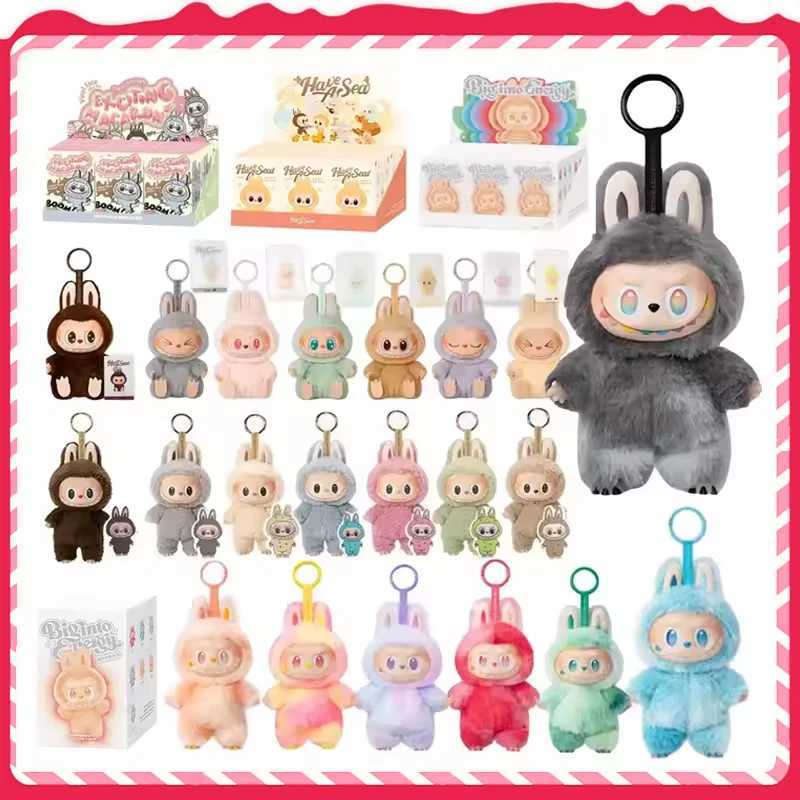 For Labubu Blind Box Anime Character Kawaii Seat Series PVC Pendant Doll Model Monster Keychain Replica Toy Birthday Gift XJ250607