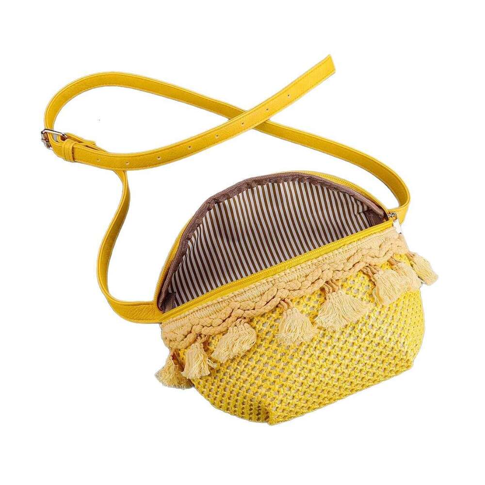 2025 New Women's bags tote bag Tassel Woven Waist Bag High-End Straw Crossbody