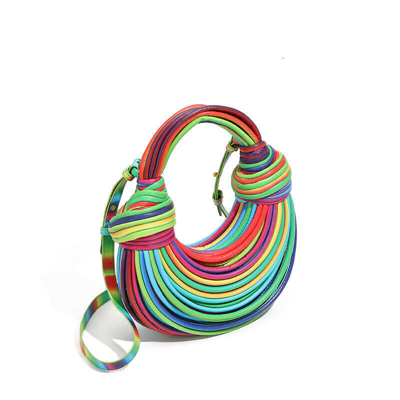 New High-Quality Handwoven Women's with Unique Creative Knotting, Ramen Dumpling Cloud Portable Crossbody Bag Handbag