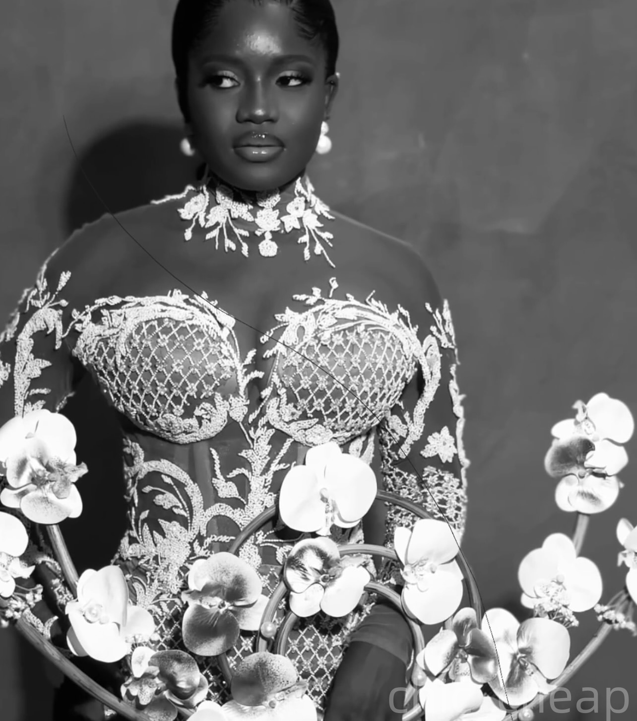 2025 Arabic Aso Ebi Plus Size Ivory Mermaid Wedding Dresses Illusion Lace Sheer Neck Full Sleeves Vintage Bridal Gowns Dress ZJ205