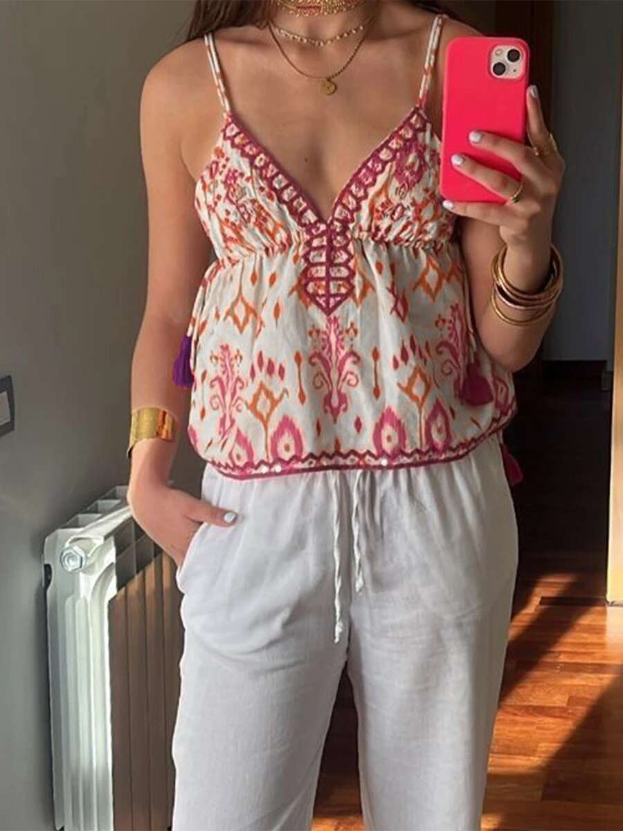 Womens Sparkly Sequin Tank Top Sleeveless V-neck Glitter Camisole Shirt for Nightclub Party Clubwear Summer Beach