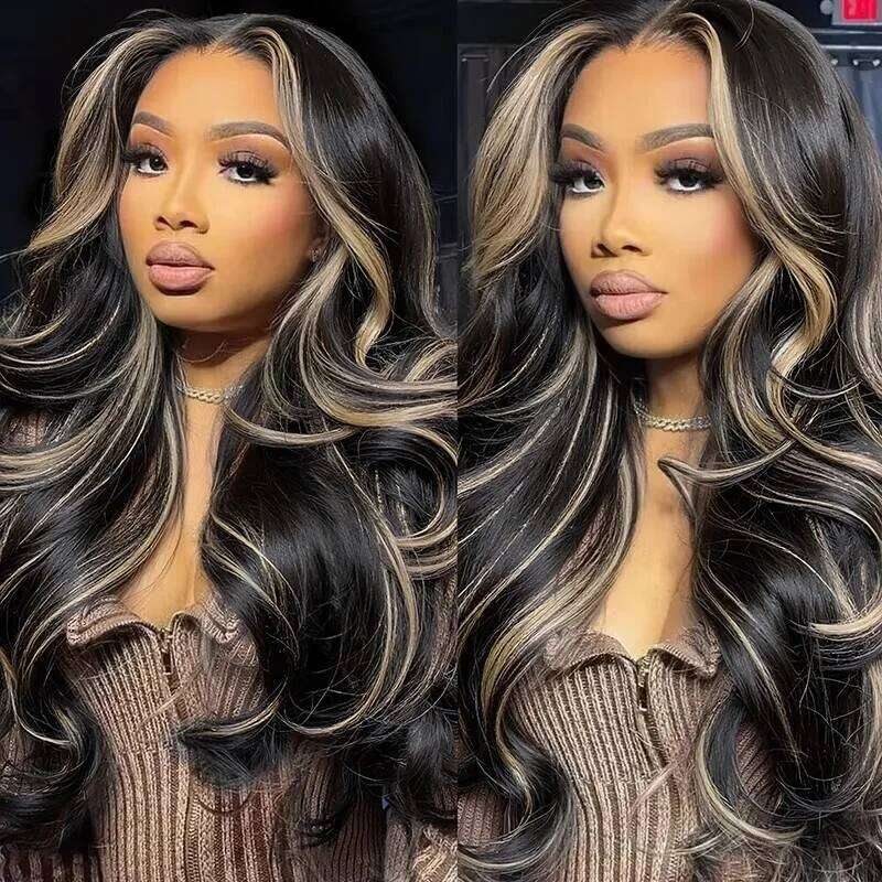 NAMM 1B/27 Body Wave Human 30 Inch 13x4 HD Lace Frontal Wig Ombre Blonde Highlight Brazilian Hair Front Wigs For Black Women