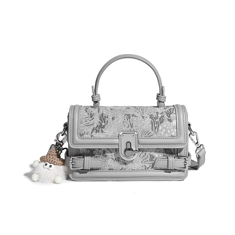 Free Shipping Women's Color-block Fashion Texture Handbag Box Bag 2025 Spring Versatile Shoulder Bag Designer Bags Niche High-end Luxury Crossbod