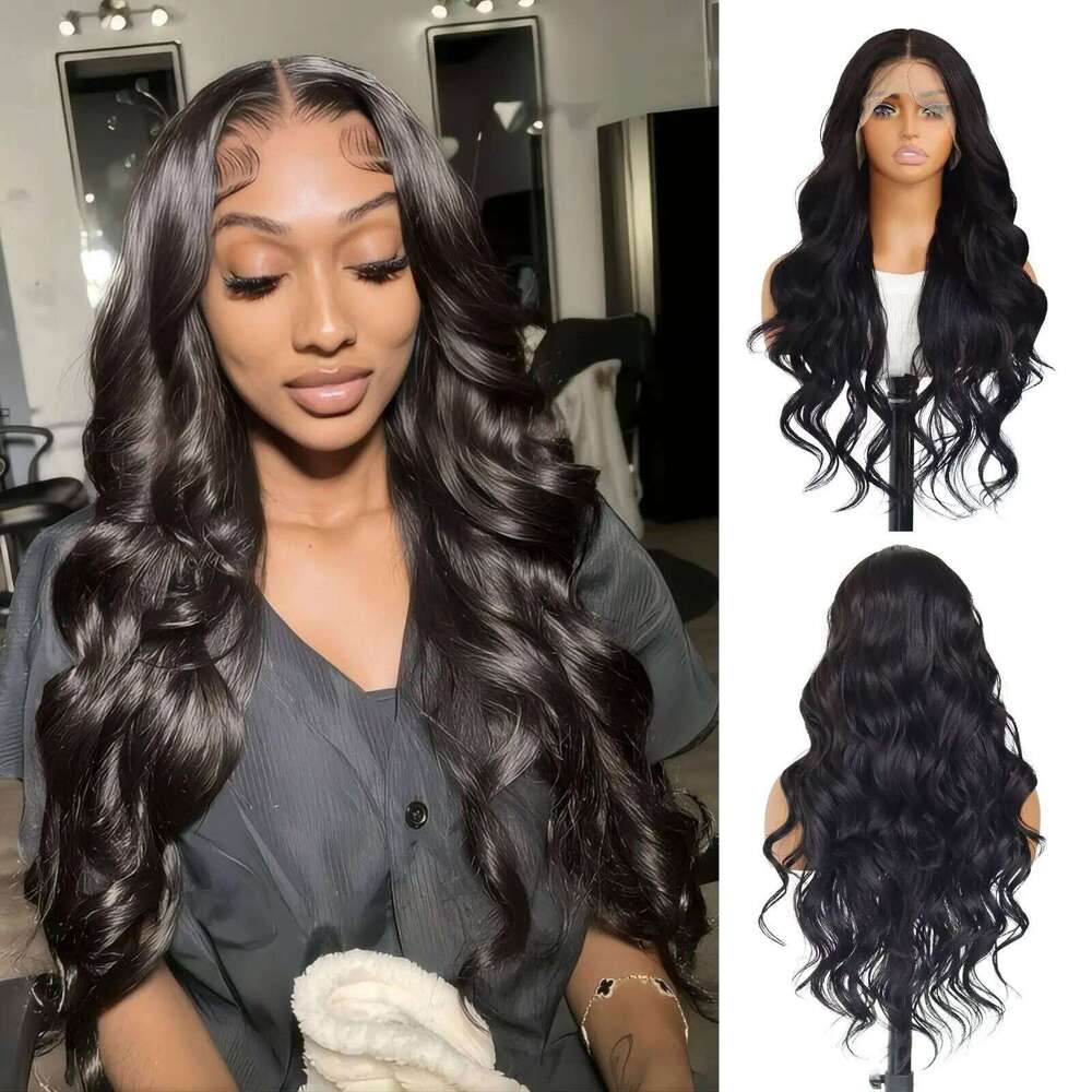 NAMM Body Wave 13*4 Synthetic Wigs,Long Glueless Lace Front Wig with Pre Plucked Natrural Hairline and Baby Hair