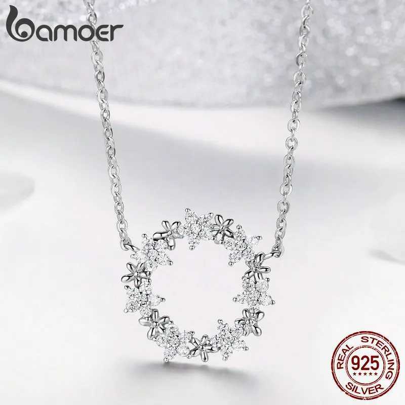 BAMOER 925 Sterling Silver Jewelry Sets Clear Cubic Zircon Shining Star Necklace Women Ring Jewelry Set Luxury Jewelry ZHS097 Z250607