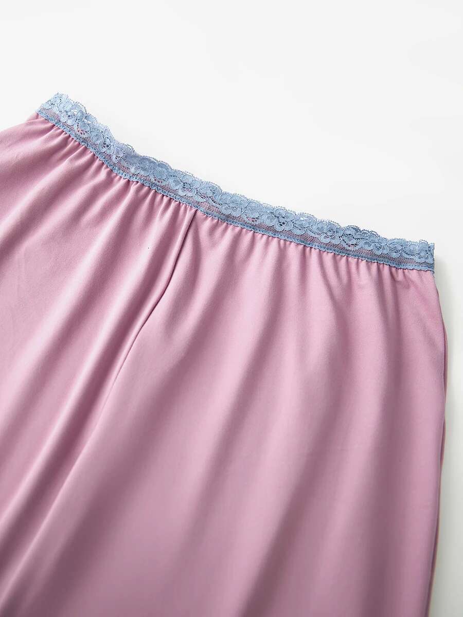 Womens Low Rise Lace Patchwork Casual Pants Stylish Trousers for Everyday Wear and Night Out Parties