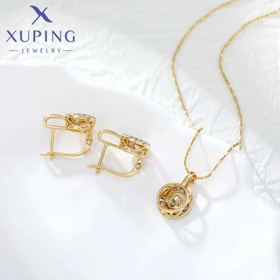 Xuping Jewelry New Arrival Trendy Fashion Stone Necklace Earring Set for Women Christmas Party Gift X 000850555 Z250607