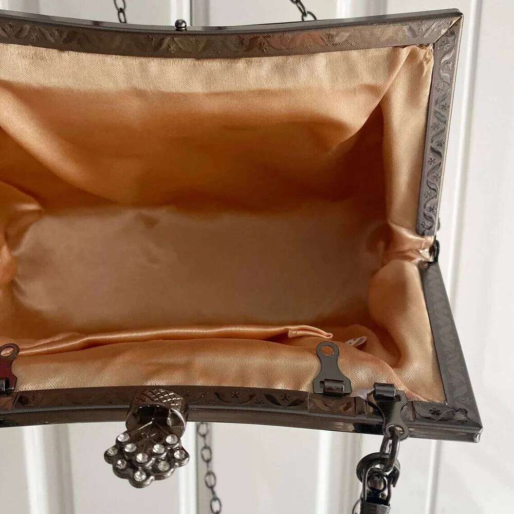 Lost In Vintage Evening Handbag Pearl Beaded Pattern Clutch Purse With The 2 Detachable Removalbe Shoulder Chain Formal Party