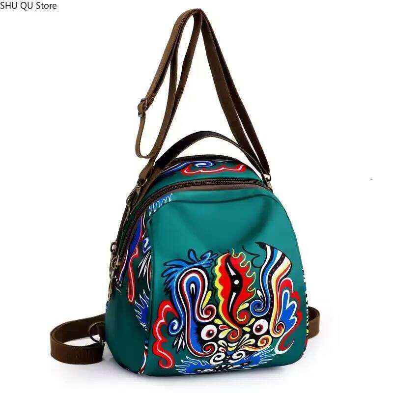 2025 Spring New Designer Printed Waterproof Oxford Fabric Ladies Backpack Large Capacity Travel Bag Bolso Mujer