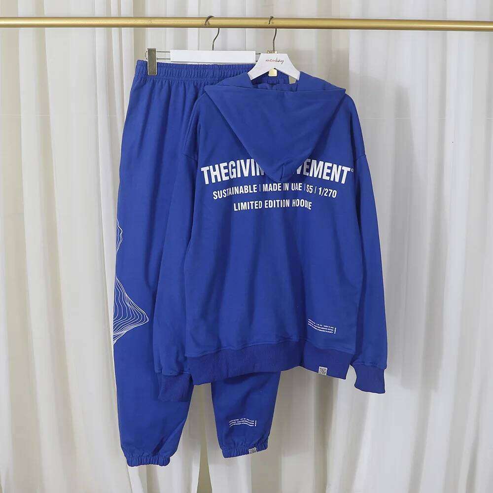 THEGIVINGMOVEMENT TGM Jacket for Men Women Casual Hoodie Pants Loose Comfortable Long Sleeve Zipper Sportswear Suit 2 Piece Sets