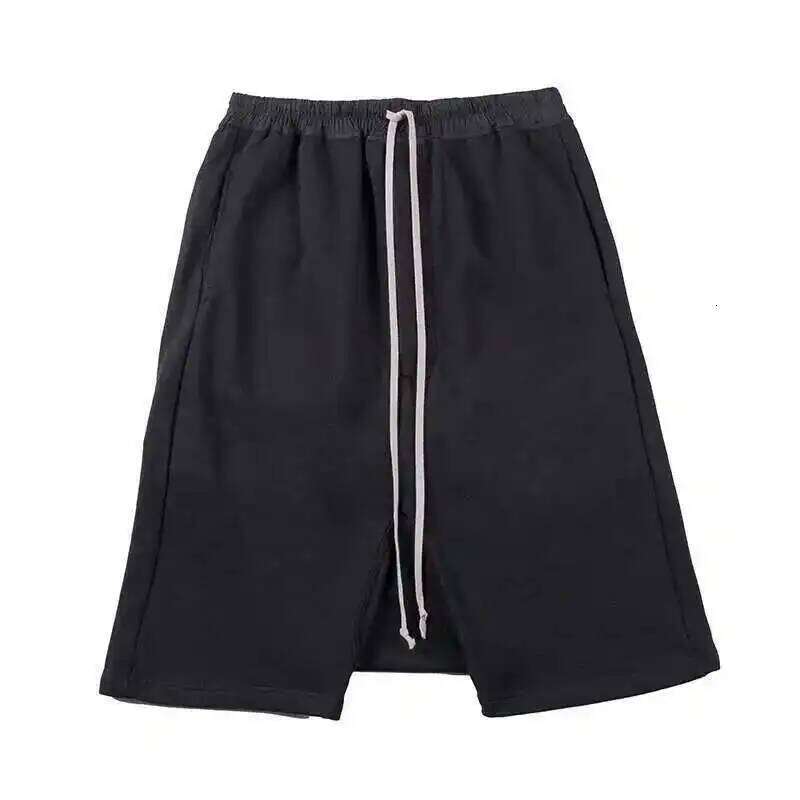 HKSH Summer Men's Tide Fashion High Street Half Length Pants Straight Hanging Crotch Shorts Dark Chic Cotton Capris Punk Hk1397