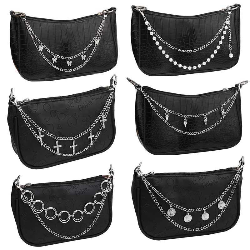 Multi-layer Metal Bag Chain DIY Handles Butterfly Heart Star Pendant Shoulder Bag Chain Replacement Bag Accessories Pearl Chain XJ250607