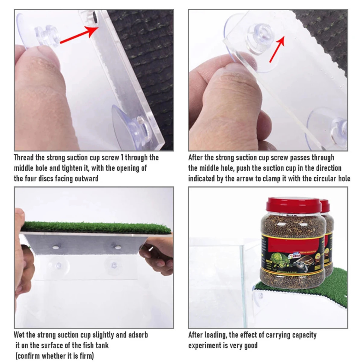 Fish Tank Lawn Turtle Basking Platform Turtle Climbing Platform with Suction Cup Simulation Turf Turtle Ramp Ladder for Aquarium 250604