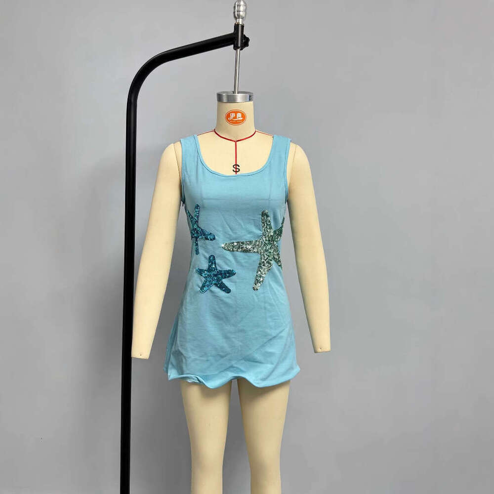 European and American Design Women's 2025 Summer Sequin Embroidered Mini Dress New Casual Fashion Trendy Clothing