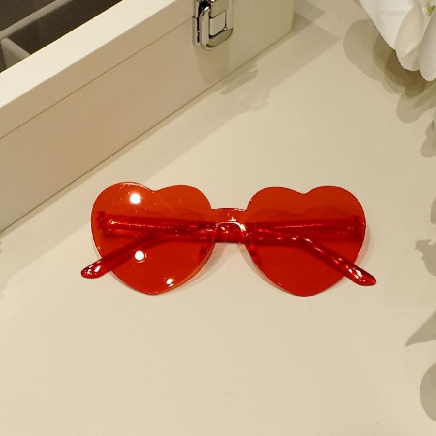 Jelly for Women Street Style Trendy Heart Glasses Photo Cute Funny Sunglasses