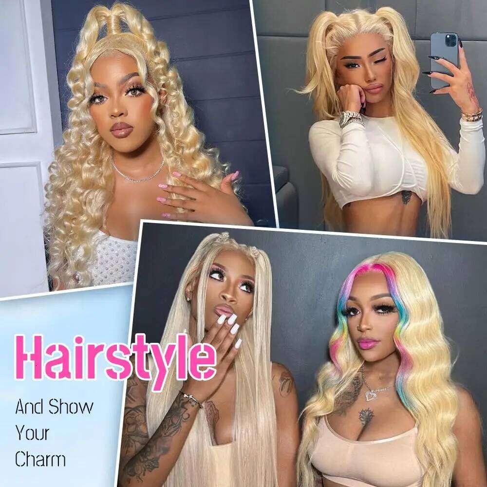 NAMM 613 Wig 13x6 Blonde 250% Density Body Wave Lace Front Wigs Human Hair Pre Plucked 26 Inch