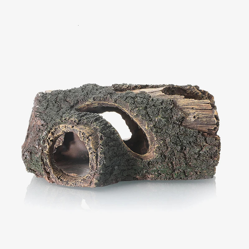 Random Color Creative Fish Tank Decoration Landscaping Resin Wood Barrel Tree Debris Shape Aquarium Resin Home Crafts Ornaments 250604