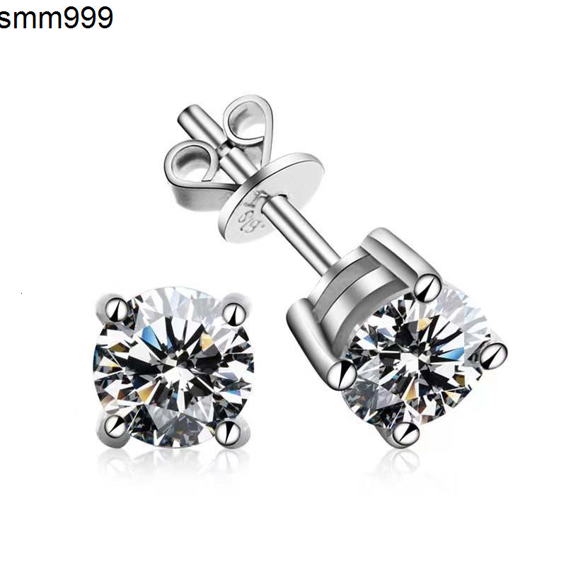 925 Silver Moissanite Stud Earrings Jewelry Sparkling Diamond Earrings Luxury
