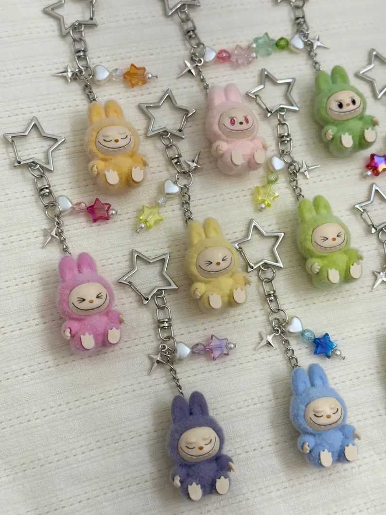 Handmade plug-in toy Labubu keychainXJ250607