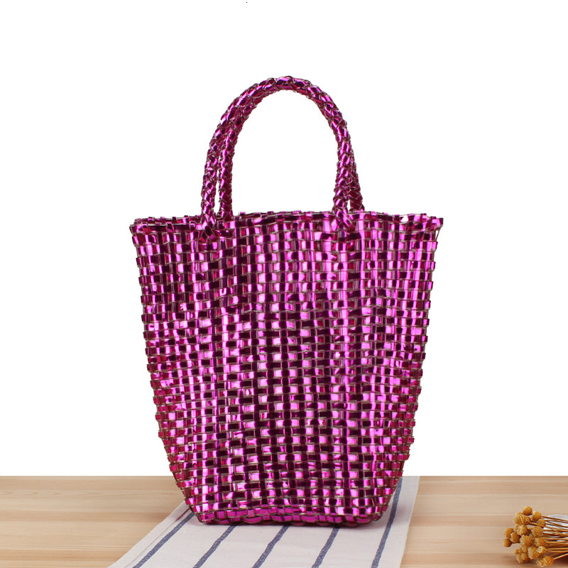 Luxury Brand Designer Bag One Piece Dropshipping New Beach Bag Simple Versatile Solid Color Crossbody Bag Pure Polyurethane Woven Bag Handwoven Women&