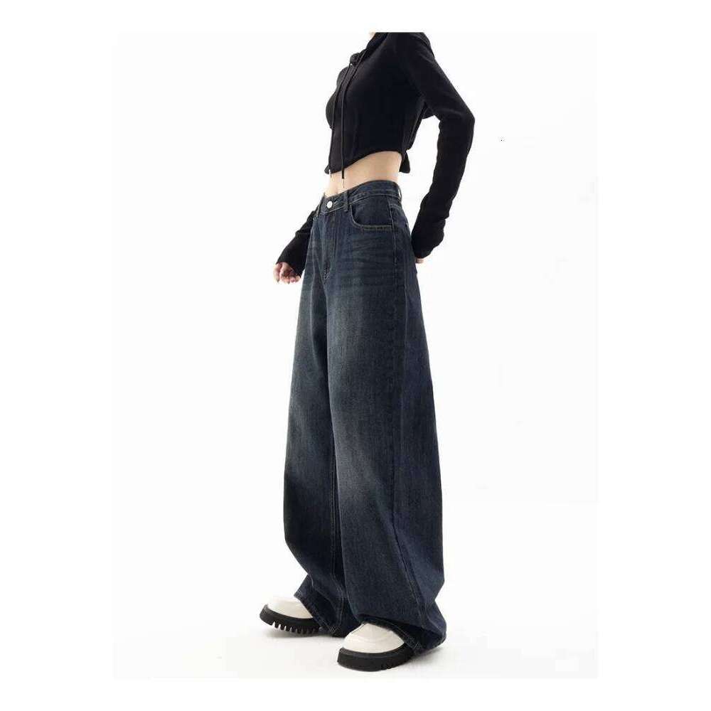 Vintage Women Wide Leg Jeans Haruku Baggy Denim Trousers Oversized Grunge Streetwear Y2k Autumn Pants Korean Fashion