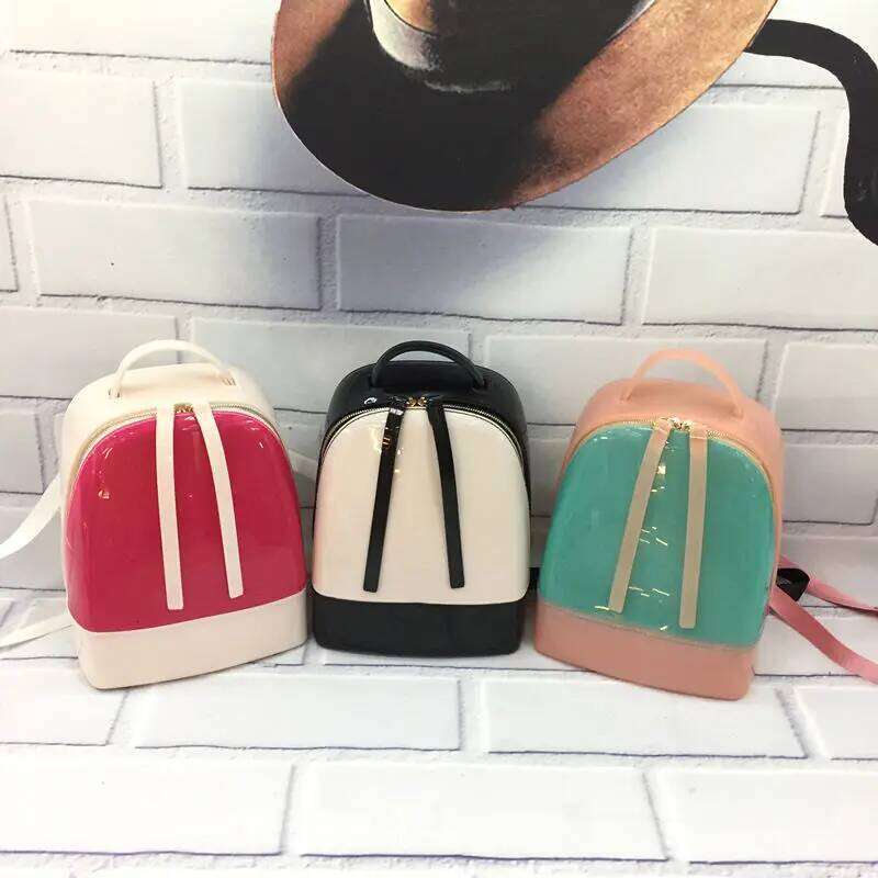 Hot Candy Color Summer Jelly Backpacks Waterproof PVC School Plastic Silicone Women Shoulder Bags Girls S L Size 046