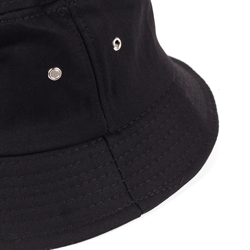 Solid Color iron pin rings personality Bucket Hat cap for unisex women men cotton fishermen caps 250605
