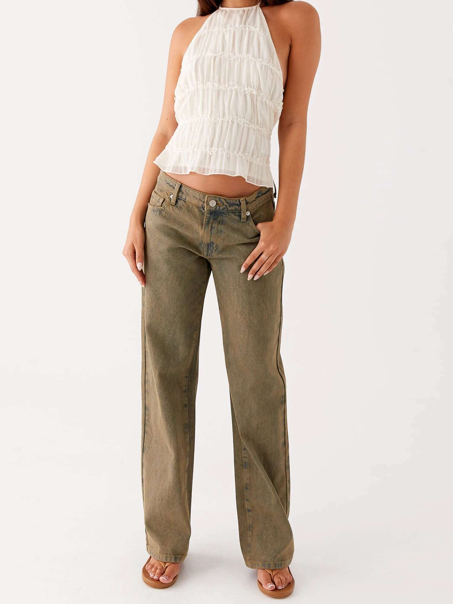 Womens Casual V-neck Sleeveless Tank Tops Loose Fit Solid Color Summer Vest with Adjustable Straps Beachwear Streetwear