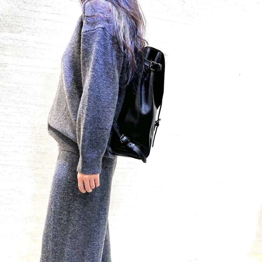 Vintage Genuine Woman or Men Real Leather Rucksack Natural Cowhide Parachute Bag Large Capacity Laptop Backpack