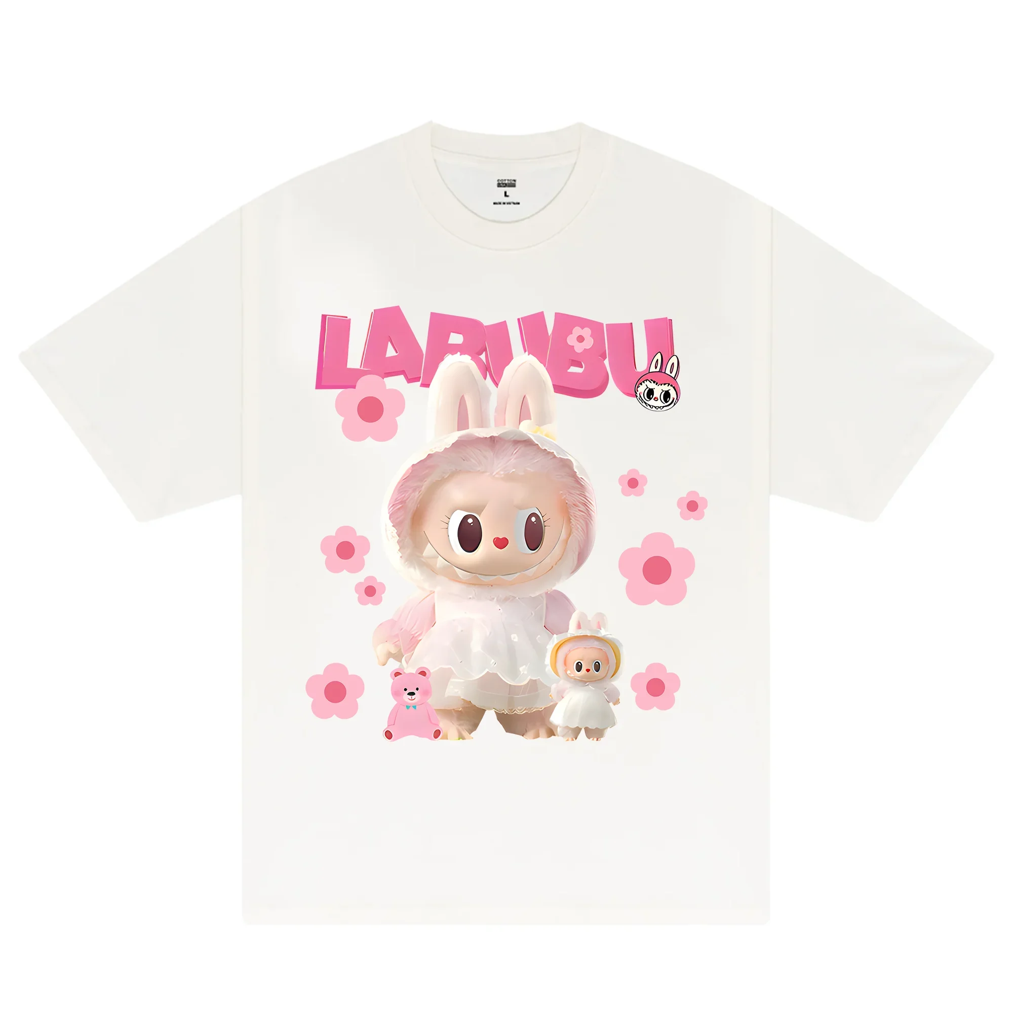 Labubu Designer T Shirts Y2k Anime Graphic Women Short Sleeve Sexy Girl Tops 100% Cotton Casual O-neck Women's Clothing 2025 New
