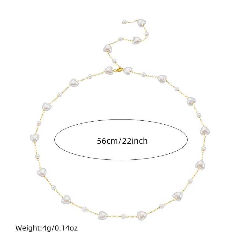 DIEYURO 316L StainlESS Steel White Irregular Heart Pearls Necklace Women New Trend Golden Non-fading Jewelry Set Z250607