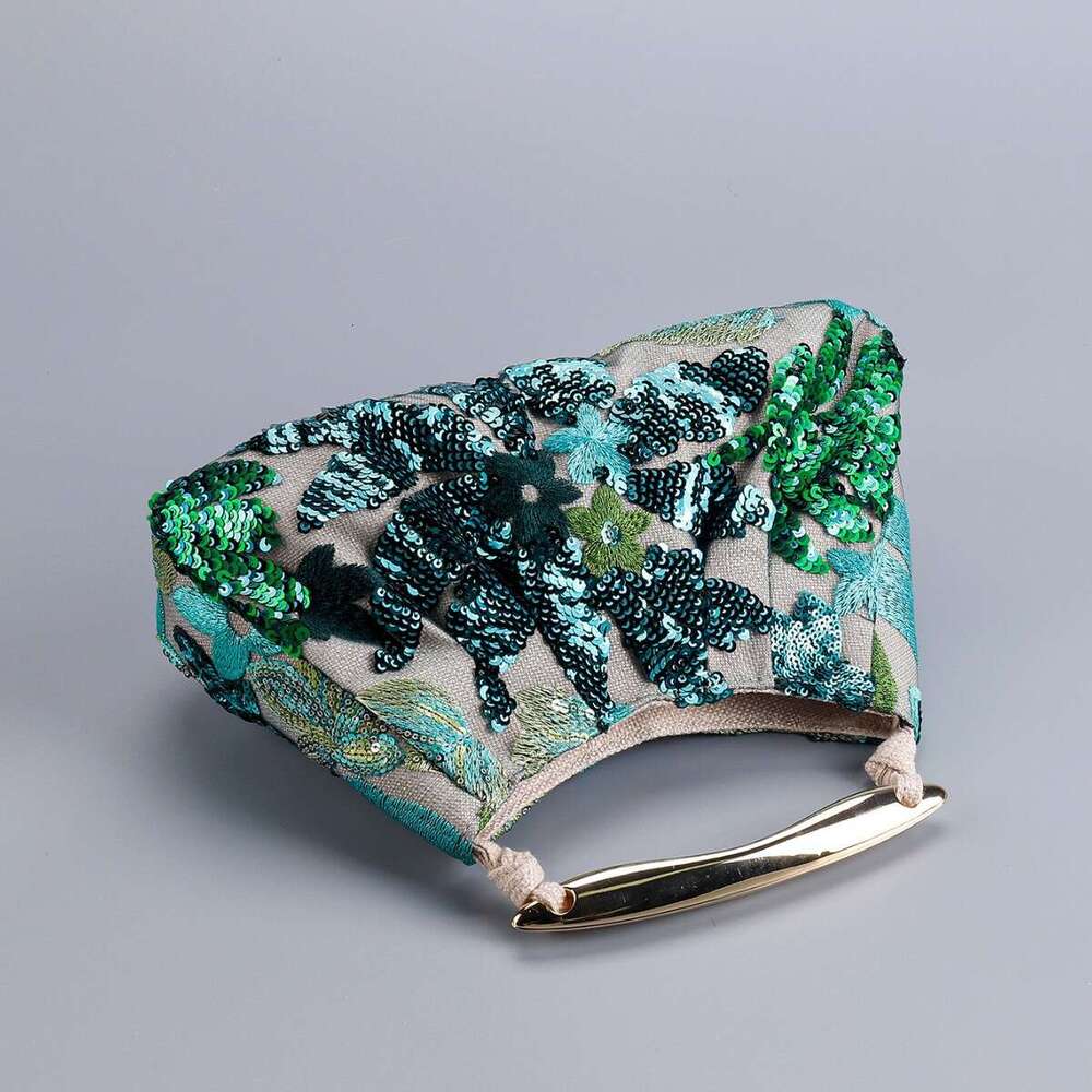 Women's Unique Evening Bag Pleated Handbag 2025 New High-End Shark Fin Sequin