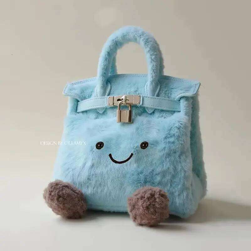 Autumn/Winter New 2025Cute Daifei Bag Girl Bag Fashion Joker Blue Small Fresh Portable Plush Handbag Girls' Gifts